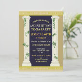 Ancient Roman Toga Birthday Party Ivy Kaart (Staand voorkant)