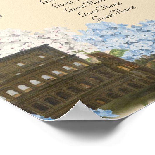 Ancient Rome Blue Hydrangea Zitkaart Poster (Hoek)