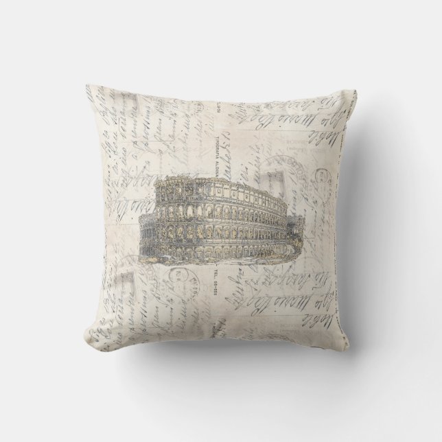Ancient Rome Coliseum Italiaans Briefkaart Pillow Kussen (Voorkant)