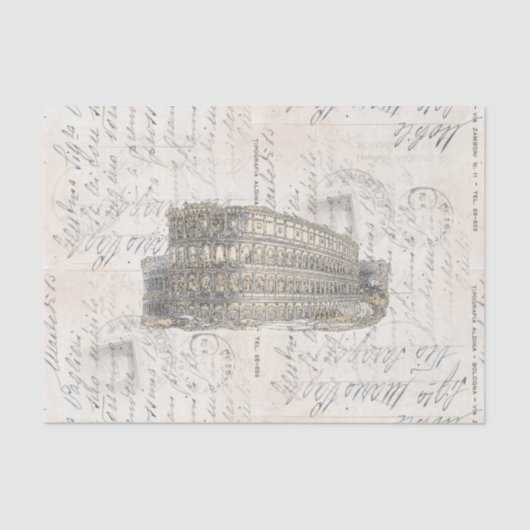Ancient Rome Coliseum Italiaans Briefkaart Weefsel Tissuepapier (Voorkant)