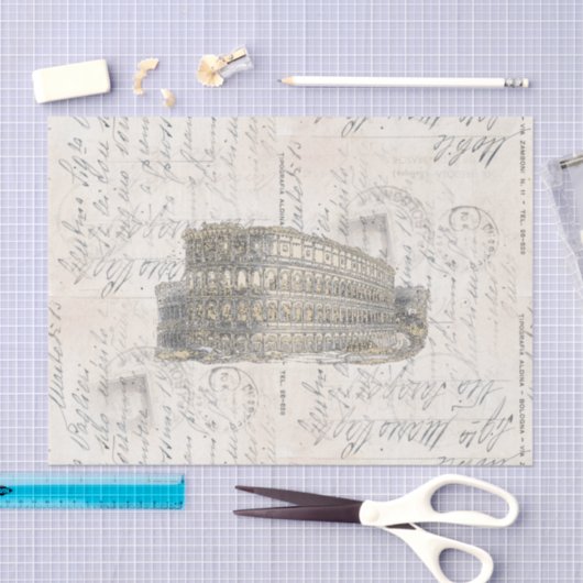 Ancient Rome Coliseum Italiaans Briefkaart Weefsel Tissuepapier (Craft)