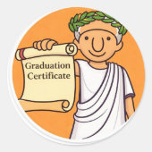 Ancient Rome Graduation Certificate Ceasar Ronde Sticker (Voorkant)