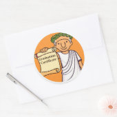 Ancient Rome Graduation Certificate  Ceasar   Ronde Sticker (Envelop)