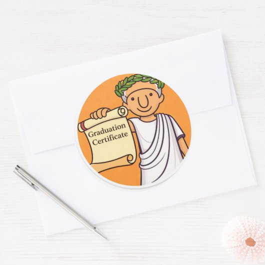 Ancient Rome Graduation Certificate Ceasar Ronde Sticker (Envelop)