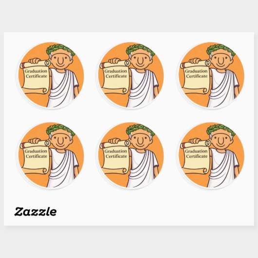 Ancient Rome Graduation Certificate  Ceasar   Ronde Sticker (Vel)