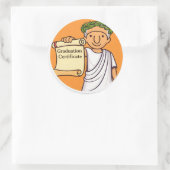Ancient Rome Graduation Certificate  Ceasar   Ronde Sticker (Tas)
