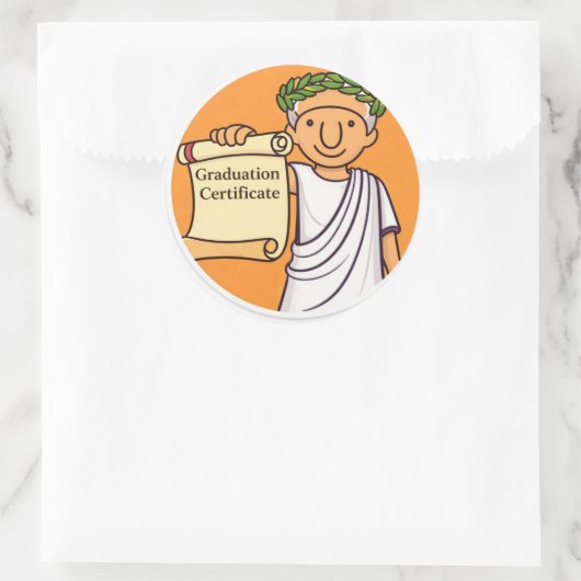 Ancient Rome Graduation Certificate Ceasar Ronde Sticker (Tas)