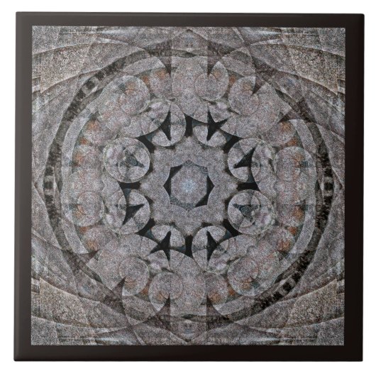 Ancient Rome Style Shell Scroll Stone Mandala Tegeltje (Voorkant)