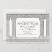 Ancient Rome Toga Birthday Party met kolommen Kaart (Voorkant)