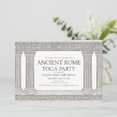 Ancient Rome Toga Birthday Party met kolommen Kaart (Staand voorkant)
