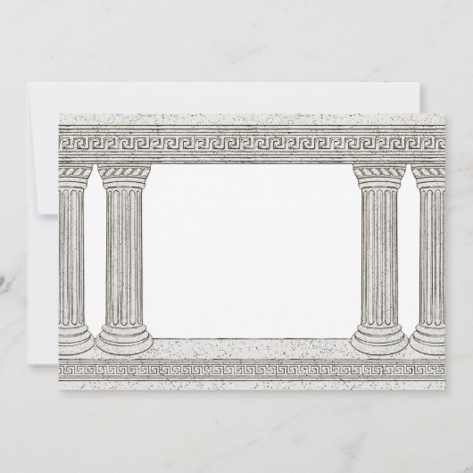 Ancient Rome Toga Birthday Party met kolommen Kaart (Achterkant)