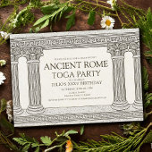 Ancient Rome Toga Birthday Party met kolommen Kaart