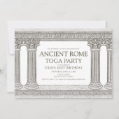 Ancient Rome Toga Birthday Party met kolommen Kaart (Voorkant)