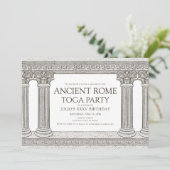 Ancient Rome Toga Birthday Party met kolommen Kaart (Staand voorkant)