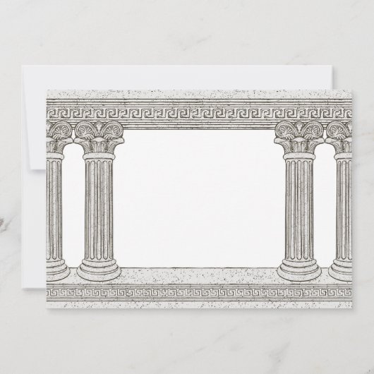 Ancient Rome Toga Birthday Party met kolommen Kaart (Achterkant)