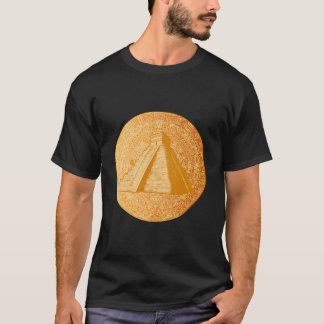 Ancient Sacred Mayan Aztec Calendar Pyramid Geomet T-shirt