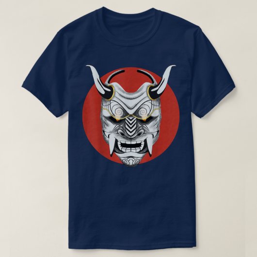 Ancient Samurai Japans Oni Masker Design Ogre Samu T-shirt (Design voorkant)