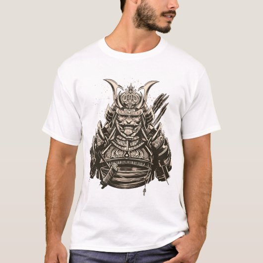 ancient samurai warrior in armor t-shirt (Voorkant)