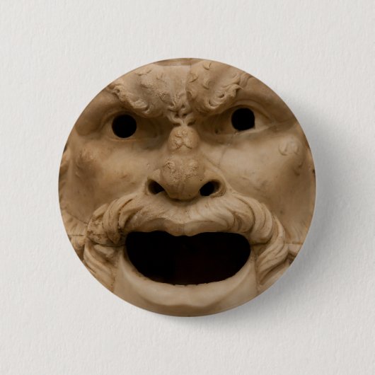 Ancient Satyr-masker Ronde Button 5,7 Cm (Voorkant)