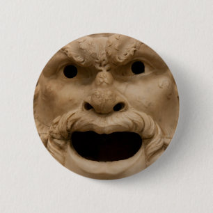 Ancient Satyr-masker Ronde Button 5,7 Cm
