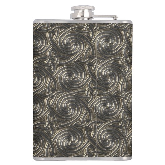 Ancient Silver Celtic Spiral Knoopt Pattern Heupfles (Achterkant)