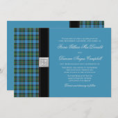 Ancient Smith Blue Tartan Weddenschap Kaart (Voorkant / Achterkant)