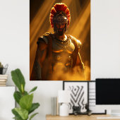Ancient Spartan Warrior in Golden Sunlight Poster (Thuiskantoor)
