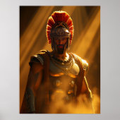 Ancient Spartan Warrior in Golden Sunlight Poster (Voorkant)
