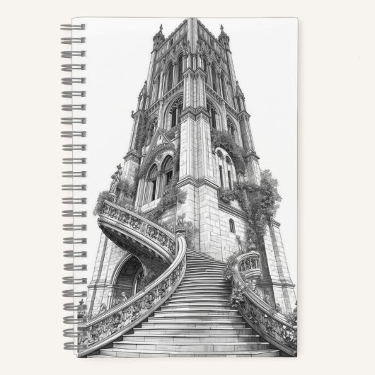 Ancient Stone Tower with Winding Brick Staircase Notitieboek (Voorkant)