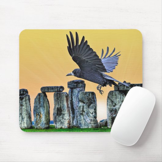Ancient Stonehenge & Rook Corvid-lover's Gift Muismat (Met muis)