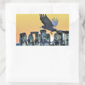 Ancient Stonehenge & Rook Corvid-lover's Gift Rechthoekige Sticker (Tas)