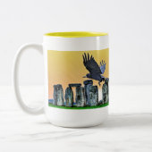 Ancient Stonehenge & Rook Corvid-lover's Gift Tweekleurige Koffiemok (Links)