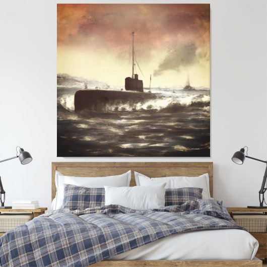 Ancient Submarine Canvas Afdruk (Insitu (Slaapkamer))