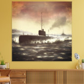 Ancient Submarine Canvas Afdruk (Insitu (Woonkamer))