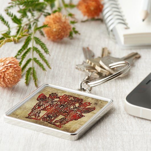 Ancient Sumerian Caduceus Sleutelhanger (Zijkant)