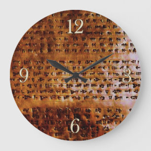 Ancient Sumerian Cuneiform Designer Clock Grote Klok