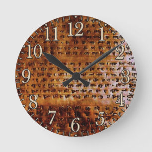 Ancient Sumerian Cuneiform Designer Clock Ronde Klok