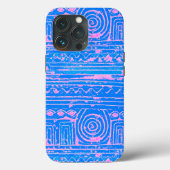 Ancient Sumerian Mesopotamian Pattern Blue Case-Mate iPhone Case (Achterkant)