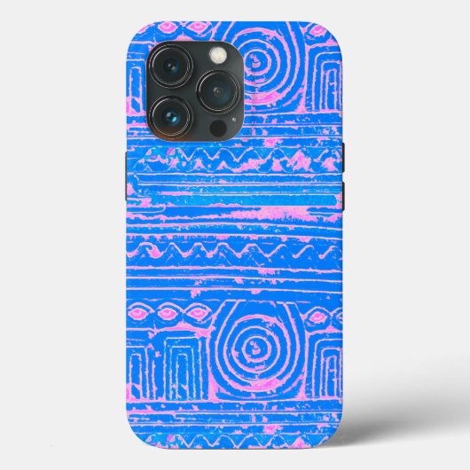 Ancient Sumerian Mesopotamian Pattern Blue Case-Mate iPhone Case (Achterkant)