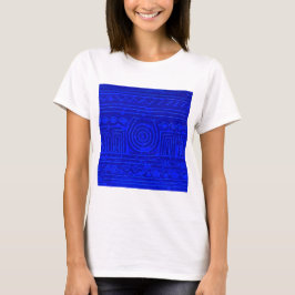 Ancient Sumerian Mesopotamian Pattern Blue T-shirt