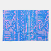 Ancient Sumerian Mesopotamian Pattern Blue Theedoek (Horizontaal)