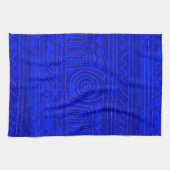 Ancient Sumerian Mesopotamian Pattern Blue Theedoek (Horizontaal)