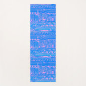 Ancient Sumerian Mesopotamian Pattern Blue Yogamat (Voorkant)