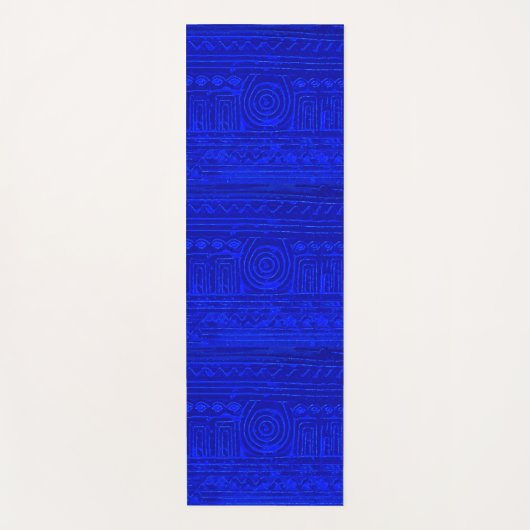 Ancient Sumerian Mesopotamian Pattern Blue Yogamat (Voorkant)