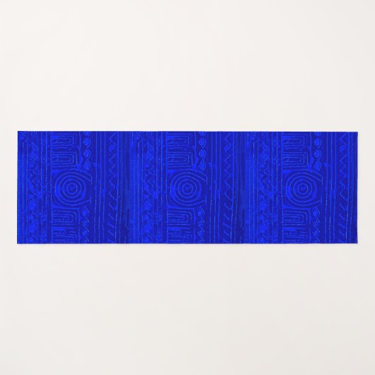Ancient Sumerian Mesopotamian Pattern Blue Yogamat (Voorkant (horizontaal))