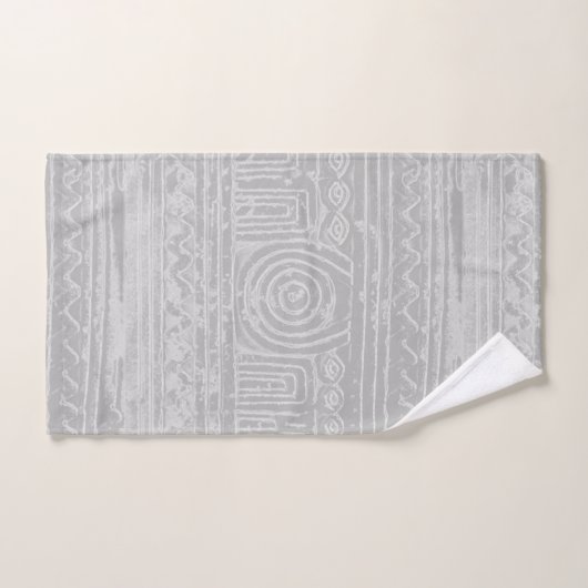 Ancient Sumerian Mesopotamian Pattern Grey Bad Handdoek (Handdoek)