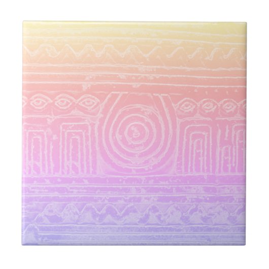 Ancient Sumerian Mesopotamian Pattern Pink Filter Tegeltje (Voorkant)