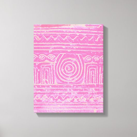 Ancient Sumerian Mesopotamian Pattern roze Canvas Afdruk (Voorkant)
