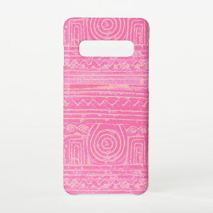 Ancient Sumerian Mesopotamian Pattern roze Samsung Galaxy S10 Hoesje