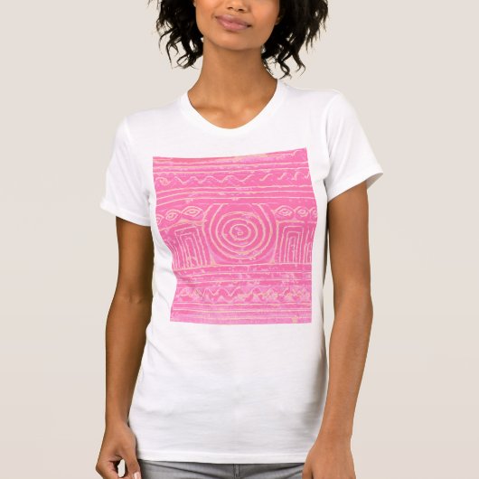 Ancient Sumerian Mesopotamian Pattern roze T-shirt (Voorkant)